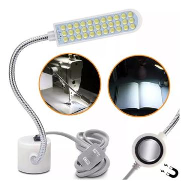 Imagem de Luz de Trabalho LED com 30 LEDs Braço Flexível em Ganso Base Montagem Magnética Branco Dia Econômica Energia para Bancada Torneira Furadeira Máquina C
