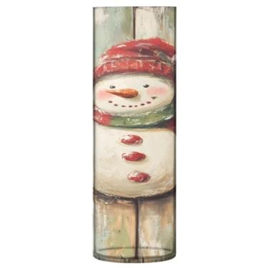 Imagem de Qilmy Lindo vaso de boneco de neve de Natal para flores, vaso de belas artes, decoração de casa para escritório, sala de jantar, sala de estar, casamento402