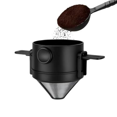 Imagem de Filtro Café Individual Dobrável Portátil Reutilizável em Aço Inox Para Viagem Escritório Gotejador Sustentável Infusor De Chá Cesta Compacto Para Trilhas e Camping Premium