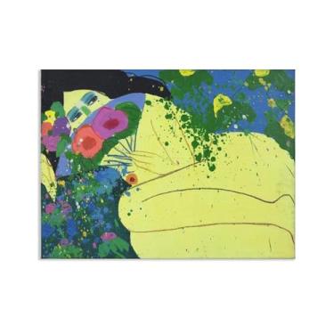 Imagem de Walasse Ting Arte de parede Vênus Giclee Impressão em tela de famosa pintura abstrata colorida presente para seu banheiro moderno decoração de quarto 100 x 70 cm (83,8 x 71,1 cm) pôster