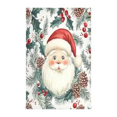 Imagem de xigua Conjunto de 1 panos de prato de cozinha com rosto de Papai Noel, toalhas de cozinha macias e altamente absorventes de secagem rápida para limpeza de pratos e limpeza à mão, 71 x 45 cm