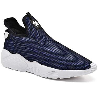 Imagem de Tênis Meia Masculino Nylon Elástico Confortável Dia a Dia Azul 36