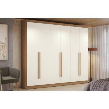 Imagem de Guarda Roupa 6 Portas e 3 Gavetas T580 Canela/Off White - Kappesberg