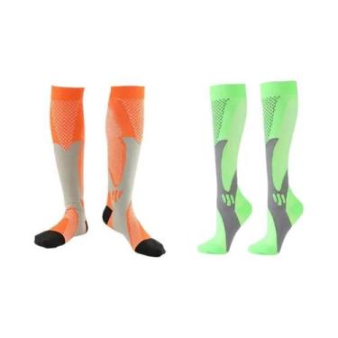 Imagem de Meias De Compressão Masculinas (2, 3 Ou 4 Pares) Para Corrida E Varize