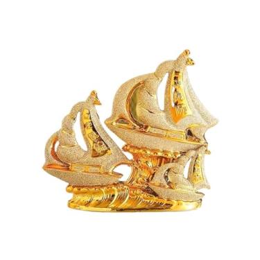 Imagem de VHDY85KA Mesa de entrada, decoração de mesa, decoração de casa, decoração de sala de estar, ornamentos de cerâmica, estante de livros (ouro)