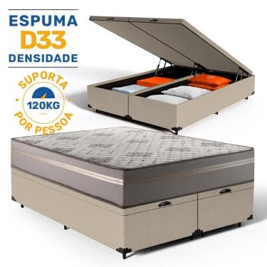Imagem de Cama Box Baú com Colchão de Espuma D33 Millenium One Face King 193cm