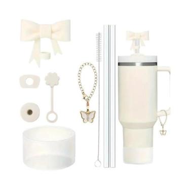 Imagem de Acessórios Para Copo Stanley 40oz: Kit 9 Peças Com Tampa De Silicone, 