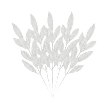 Imagem de Folhas De Árvore De Natal Artificiais Com Glitter De 34cm, 5 Peças, De