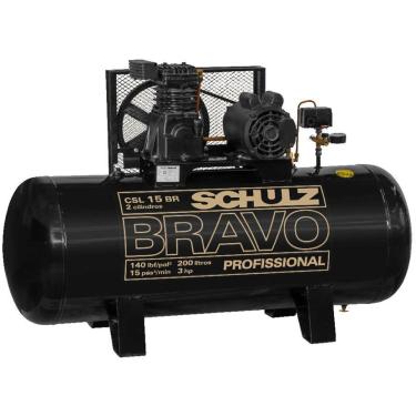 Imagem de Compressor Schulz CSL 15 Bravo 200 Litros 140 Libras 3 cv Trifásico