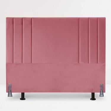 Imagem de Cabeceira 195 Cm Suede Moderna King Clássica Cama Box Frame Rosa