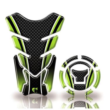 Imagem de Adesivo Protetor Tanque E Bocal Honda Acima 2018 Carbono Verde