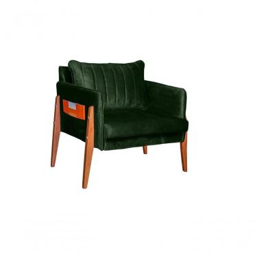 Imagem de Poltrona Decorativa Luxo Milão Dora Bela 0130 Verde Musgo