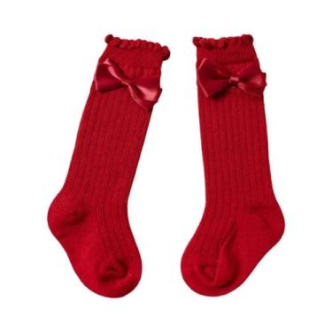 Imagem de Meias De Princesa Até O Joelho Para Bebês Meninas Com Estampa De Cerej