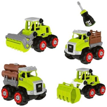 Imagem de Brinquedo Educativo Kit Caminhões de Construção Monta e Desmonta - Toy