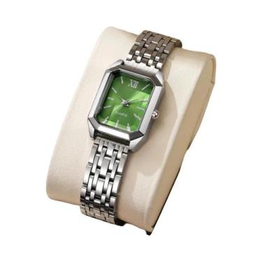 Imagem de Relógio De Pulso Feminino De Moda Com Quartzo, Retangular, Casual, Par