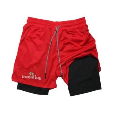 Imagem de Shorts De Corrida Masculinos Elásticos E Justos 2 Em 1 Para Academia, 