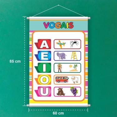 Imagem de Banner Educativo em Lona Vogais 70x55 cm - Core Decore