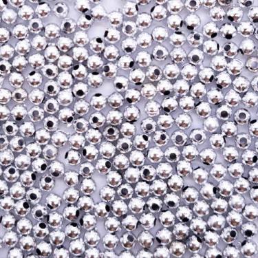 Imagem de Miçanga Passante Pérola Plástico Prata 4mm 1000pçs 60g - Macall