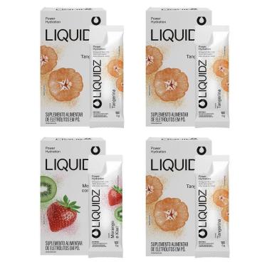 Imagem de LIQUIDZ® - Eletrólitos Zero Açúcares - Morango | Tangerina - Kit 4 Caixas - 24 sachês-Unissex