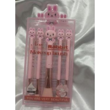 Imagem de Kit de Pincéis de Maquiagem Infantil 5 Peças - Deusa Modas, Roxo