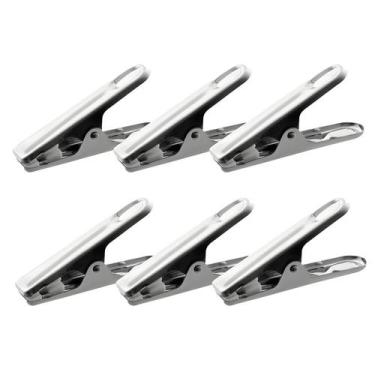 Imagem de Kit com 6 Prendedores De Embalagem Pregador De Roupas em Inox - Mimo S