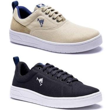 Imagem de Kit 2 Pares Tênis Casual Masculino Polo Joy em Lona Cadarço-Masculino