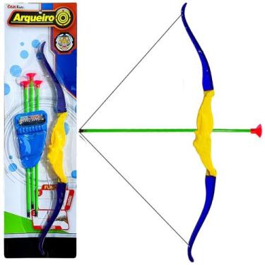 Imagem de Kit Arco e Flecha de Brinquedo com Ventosa Gruda na Parede Infantil - 
