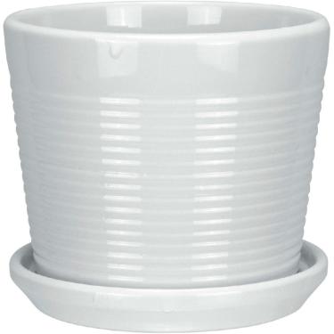 Imagem de CACHEPÔ VASO DECORATIVO PLANTA HOME&CO CERÂMICA 12x14x14cm BRANCO