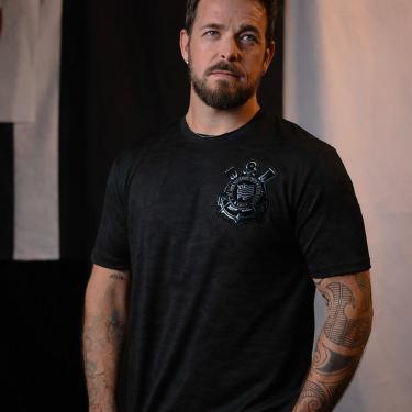 Imagem de Camisa Corinthians Jacquard 3D Preto Masculina-Masculino
