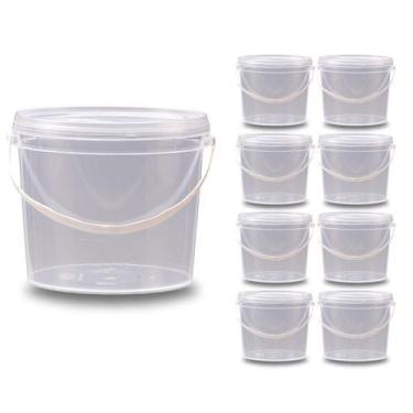 Imagem de Balde Para Óleo De Melaleuca 2.2L Transparente - Kit 8 Pçs - Nastripac