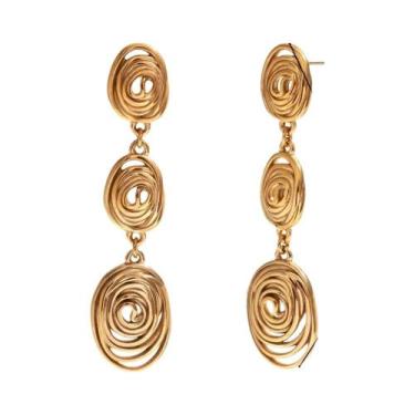 Imagem de Brincos Pendurados Geométricos de Aço Inoxidável - Design Irregular co