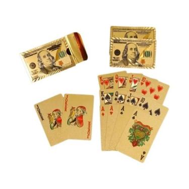 Imagem de Cartas De Poker Plásticas À Prova d'Água Com Folha De Ouro Para Jogos 