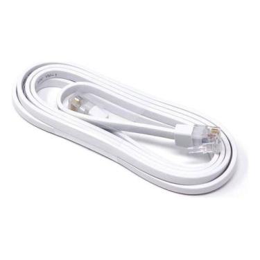 Imagem de Cabo De Rede Exbom Rj45 Ethernet Flat Branco 5 Metros