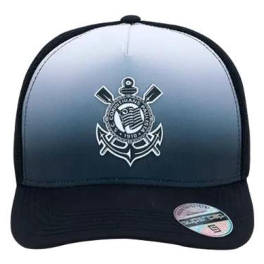 Imagem de Boné Corinthians Preto Branco Microsatim Supercap