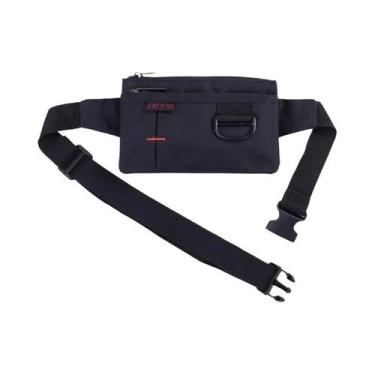 Imagem de Mochila De Cintura Unissex Preta Impermeável Em Nylon Com 4 Bolsos, Bo