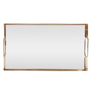 Imagem de Bandeja Espelho Marbella Wolff 32cm x 12,5cm Dourada Metal