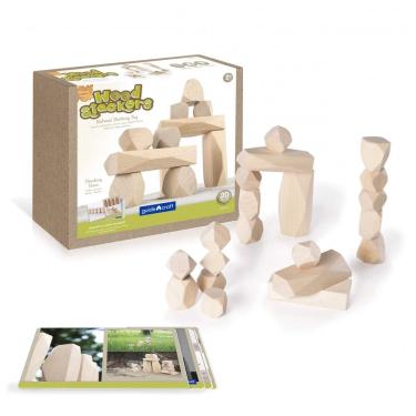 Imagem de Blocos de Madeira Guidecraft Wood Stackers Pedras Naturais Multicoloridas 20 Peças G6772