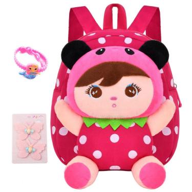 Imagem de Mochila infantil Suerico BAG004 com boneca de pelúcia destacável em lona, para crianças de 1 a 5 anos