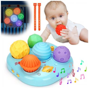 Imagem de Brinquedo Musical Sensorial STEM Tsomtto Bola com Luzes e Sons para Bebês de 6 a 18 Meses