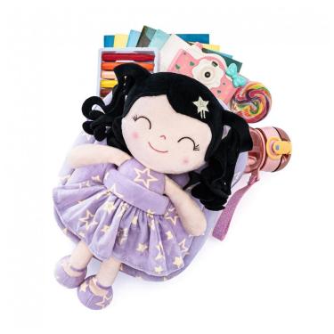 Imagem de Mochila infantil Gloveleya boneca primavera cabelo cacheado roxa