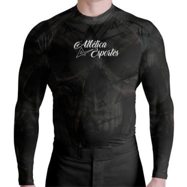 Imagem de Rash Guard Atlética Caveira Gigante, Preto, P