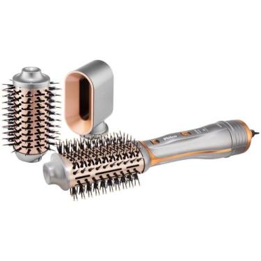 Imagem de Escova Secadora Philco 3 Acessórios 1300W PES19SG Bivolt, Prata e Dour