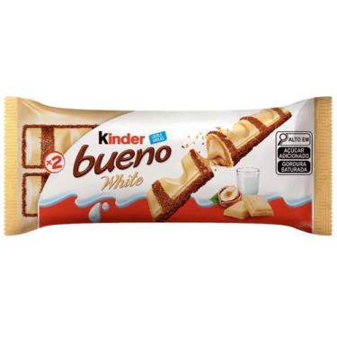 Imagem de Chocolate Kinder Bueno White 39g, Recheio de leite de avelãs coberto c