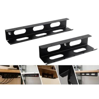 Imagem de Organizador de Fios em Aço para Mesa e Parede TL PRO | Suporte Para Cabos, Régua de Tomada e Setup Gamer | Calha Organizada e Oculta com Parafusos Inclusos
