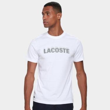 Imagem de Camiseta Lacoste Masculina, Branco, Verde, M