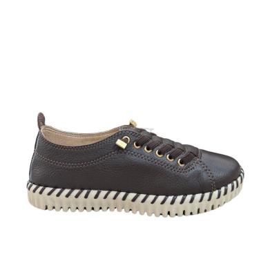 Imagem de Tênis Bottero Feminino Casual Em Couro Marrom-Feminino