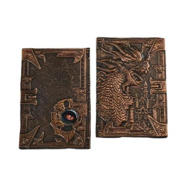 Imagem de Caderno Retro A5 Com Capa Dura Em Couro Com Estampa De Dragão 100 Folh
