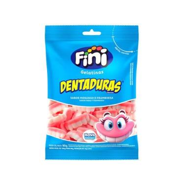 Imagem de Bala de Gelatina Dentaduras Fini 90g, 1 unidade, Morango e framboesa