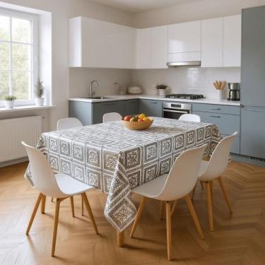 Imagem de Toalha De Mesa Rendada Prata Mod002 Rolo 1,37x20m Vinil PVC - Plast.co