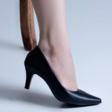 Imagem de Scarpin Feminino Bico Fino Salto Médio 7cm Elegante Confortável Social